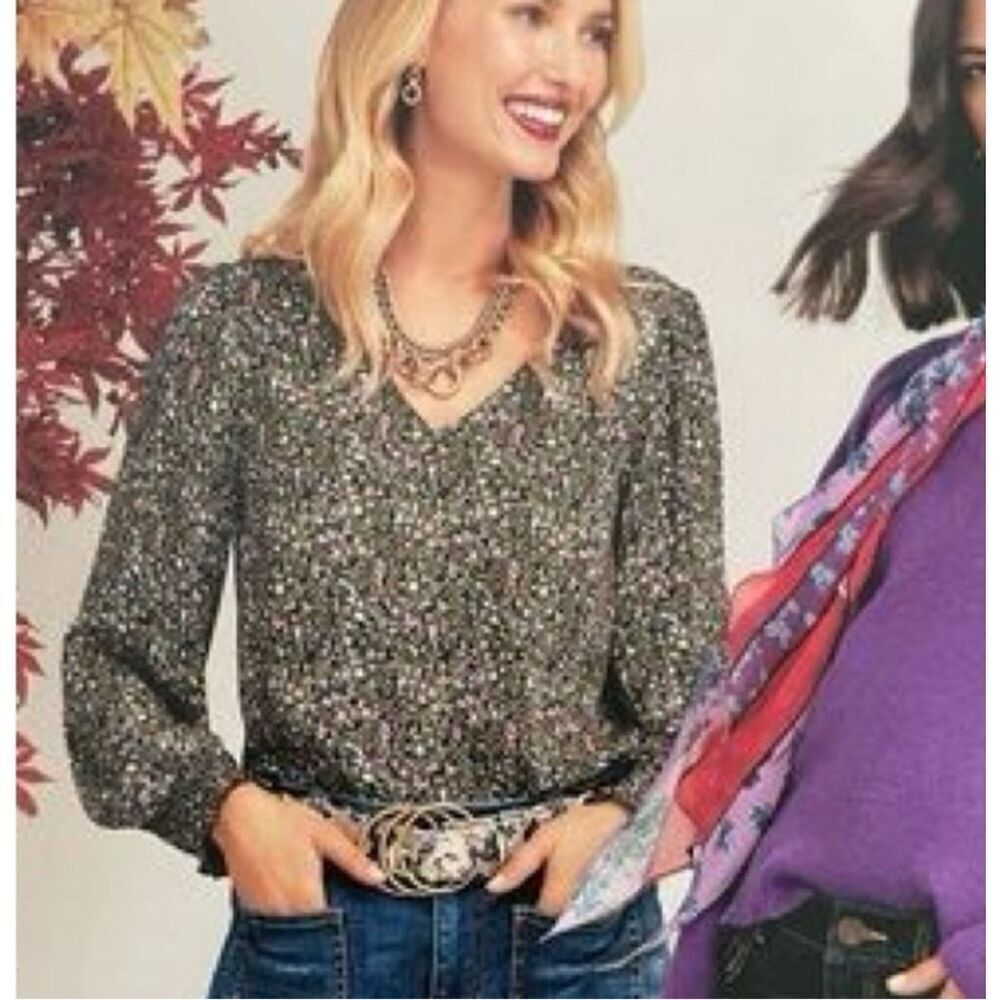 CAbi Chorus blouse floral print style 4161 sz Medium